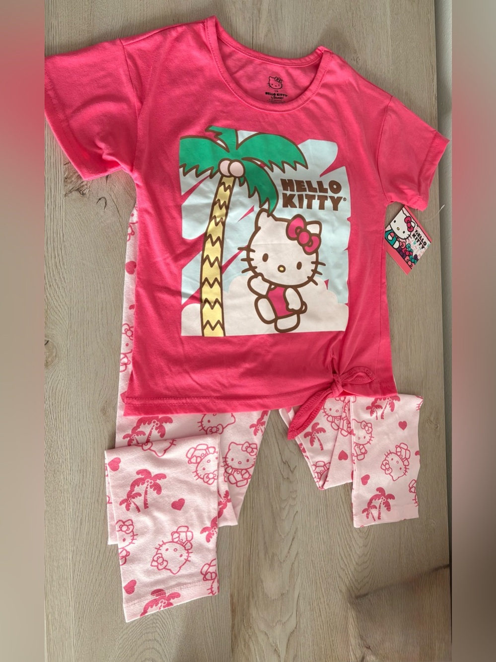 Sanrio Hello Kitty Hot Pink and Light Pink Two-Piece Pajama Set
